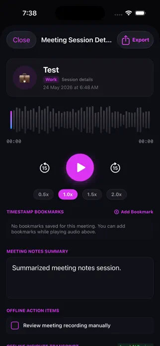 AudioRecorder + Meeting Notes screenshot 1