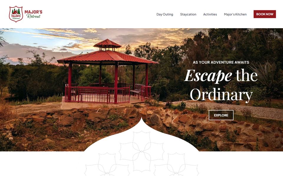 Major's Retreat website designed and built by Codegres