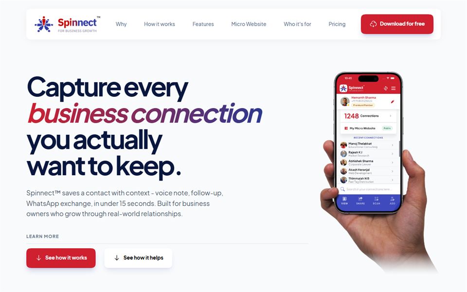 Spinnect™ – Business Networking App & Website