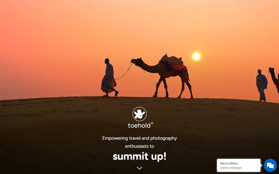 Toehold – Photo Tours & Travel website designed and built by Codegres