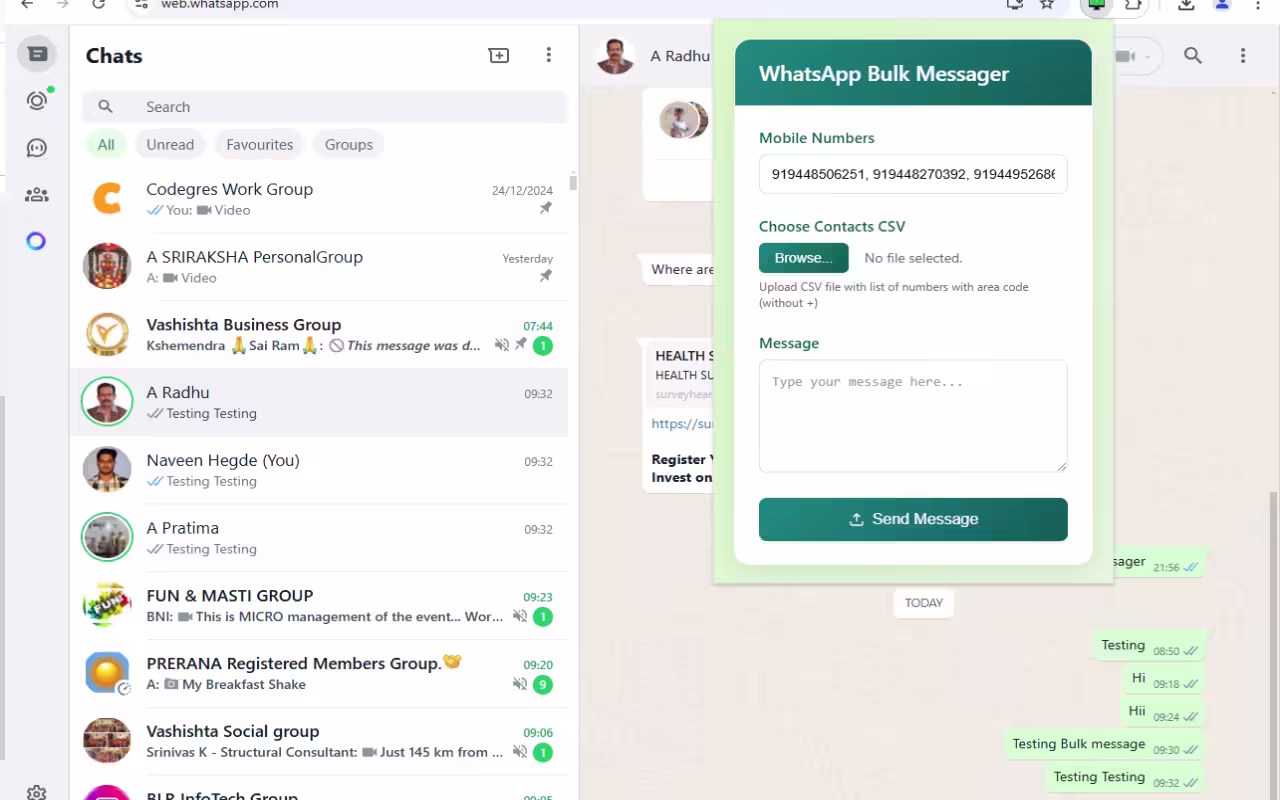 WhatsApp Bulk Messager